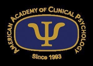 About 3 Logo Of the Academy of clinical psychologist. Ginny Estupinian Phd is a credential member